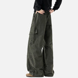 DAXUEN Loose wide-leg cargo pants in solid colors