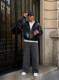DAXUEN Loose-fitting wide-leg cargo pants — model photo