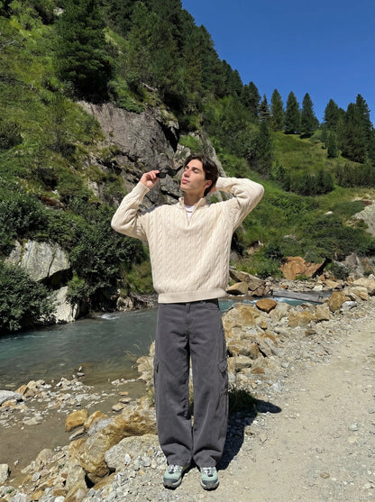 DAXUEN Loose-fitting wide-leg cargo pants — model photo