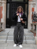 DAXUEN Loose-fitting wide-leg cargo pants — model photo