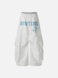 DAXUEN Wide-leg cargo pants with graphic print