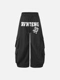 DAXUEN Wide-leg cargo pants with graphic print