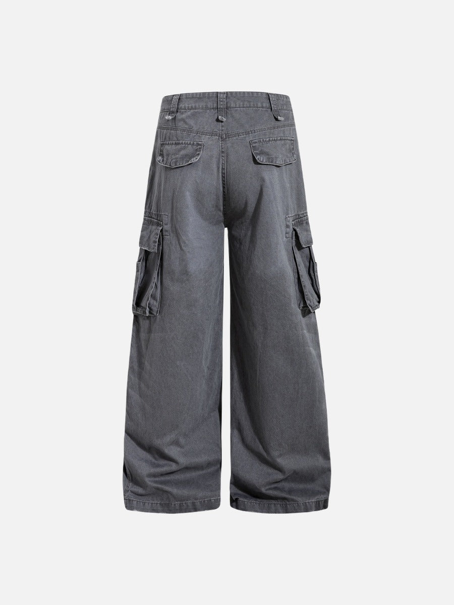 DAXUEN Wide-leg baggy cargo pants with embroidery