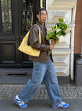 DAXUEN Wide-leg baggy cargo pants with embroidery — model photo