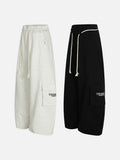 DAXUEN Wide-leg cargo sweatpants with embroidered text