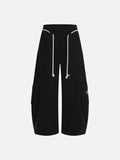 DAXUEN Wide-leg cargo sweatpants with embroidered text