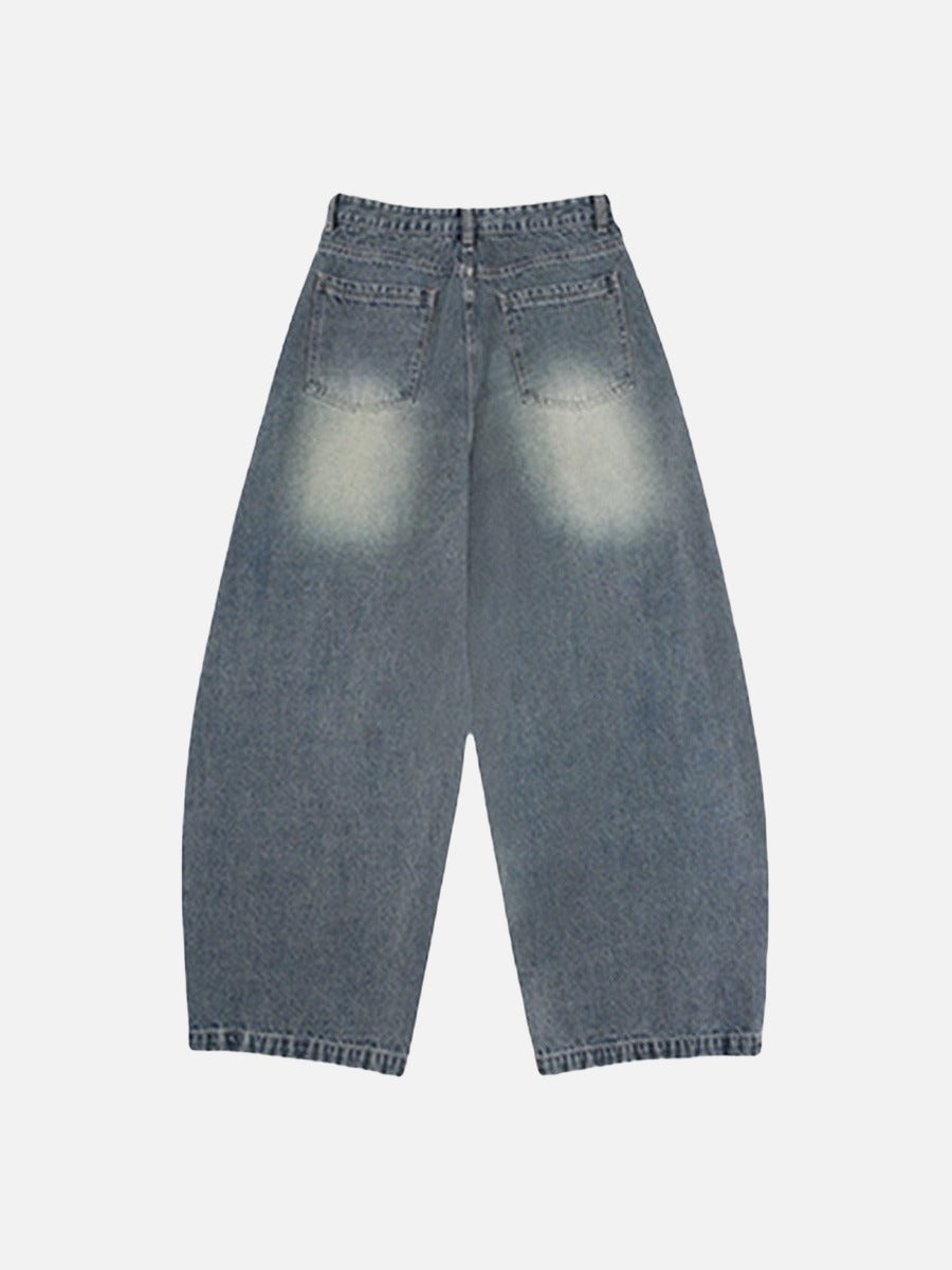 DAXUEN Loose-fitting wide-leg denim jeans with embroidered pockets