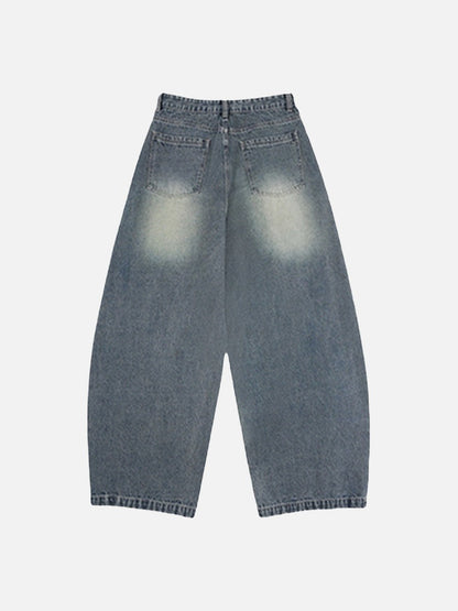 DAXUEN Loose-fitting wide-leg denim jeans with embroidered pockets