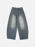 DAXUEN Loose-fitting wide-leg denim jeans with embroidered pockets