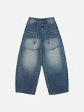 DAXUEN Baggy denim jeans with wide-leg silhouette and raw edge details