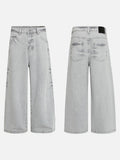 Light Grey Wide-Leg Denim Jeans