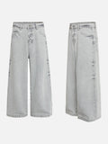 Light Grey Wide-Leg Denim Jeans