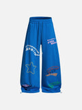 DAXUEN Oversized wide-leg sweatpants with graphic prints