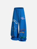 DAXUEN Oversized wide-leg sweatpants with graphic prints