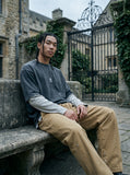 DAXUEN Baggy khaki wide-leg pants for men — model photo