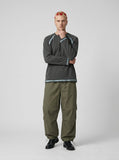 DAXUEN olive green baggy wide-leg casual pants — model photo