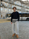 Gray Plaid Wrap Sweatpants