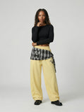 DAXUEN Tunnel Walk Plaid Wrap Sweatpants