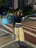 DAXUEN Tunnel Walk Plaid Wrap Sweatpants