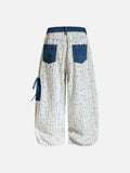 DAXUEN Wide-leg striped pants with patches and embroidery