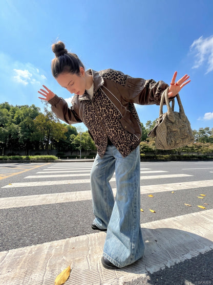 DAXUEN Baggy vintage wash denim jeans — model photo