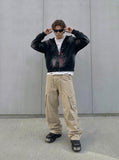 DAXUEN Wide-leg cargo pants with pockets — model photo
