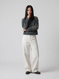 DAXUEN Men's baggy wide-leg pants in dark brown and black — model photo