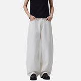 DAXUEN Men's baggy wide-leg pants in dark brown and black