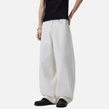 DAXUEN Men's baggy wide-leg pants in dark brown and black