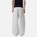 DAXUEN Men's baggy wide-leg pants in dark brown and black