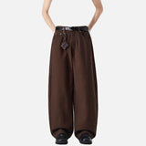DAXUEN Men's baggy wide-leg pants in dark brown and black