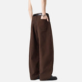 DAXUEN Men's baggy wide-leg pants in dark brown and black