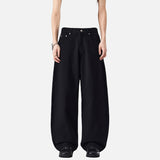 DAXUEN Men's baggy wide-leg pants in dark brown and black