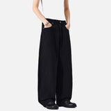 DAXUEN Men's baggy wide-leg pants in dark brown and black