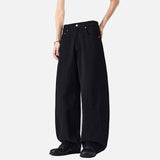 DAXUEN Men's baggy wide-leg pants in dark brown and black