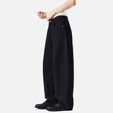 DAXUEN Men's baggy wide-leg pants in dark brown and black