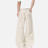 DAXUEN Men's baggy wide-leg trousers in solid black and beige