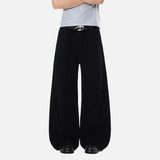 DAXUEN Men's baggy wide-leg trousers in solid black and beige