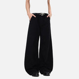 DAXUEN Men's baggy wide-leg trousers in solid black and beige