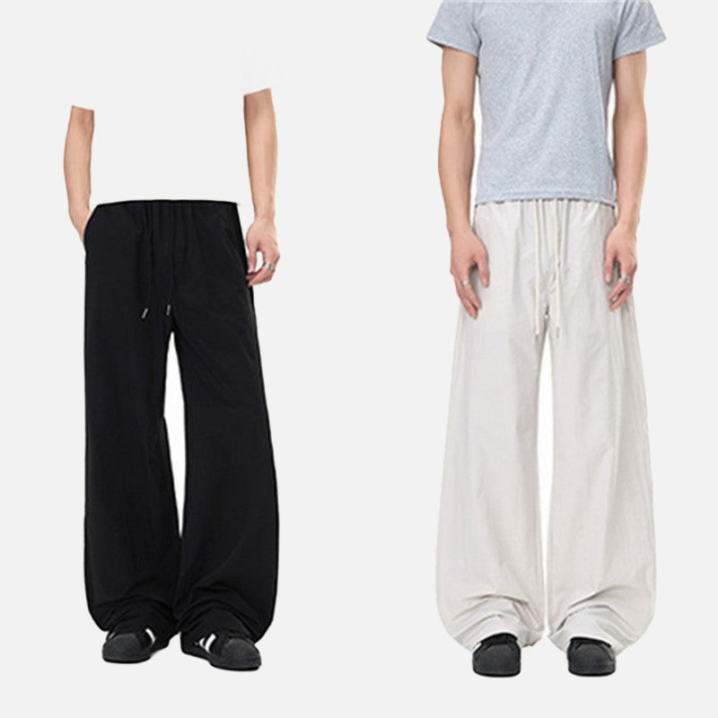 DAXUEN Loose-fitting wide-leg trousers in light grey and black