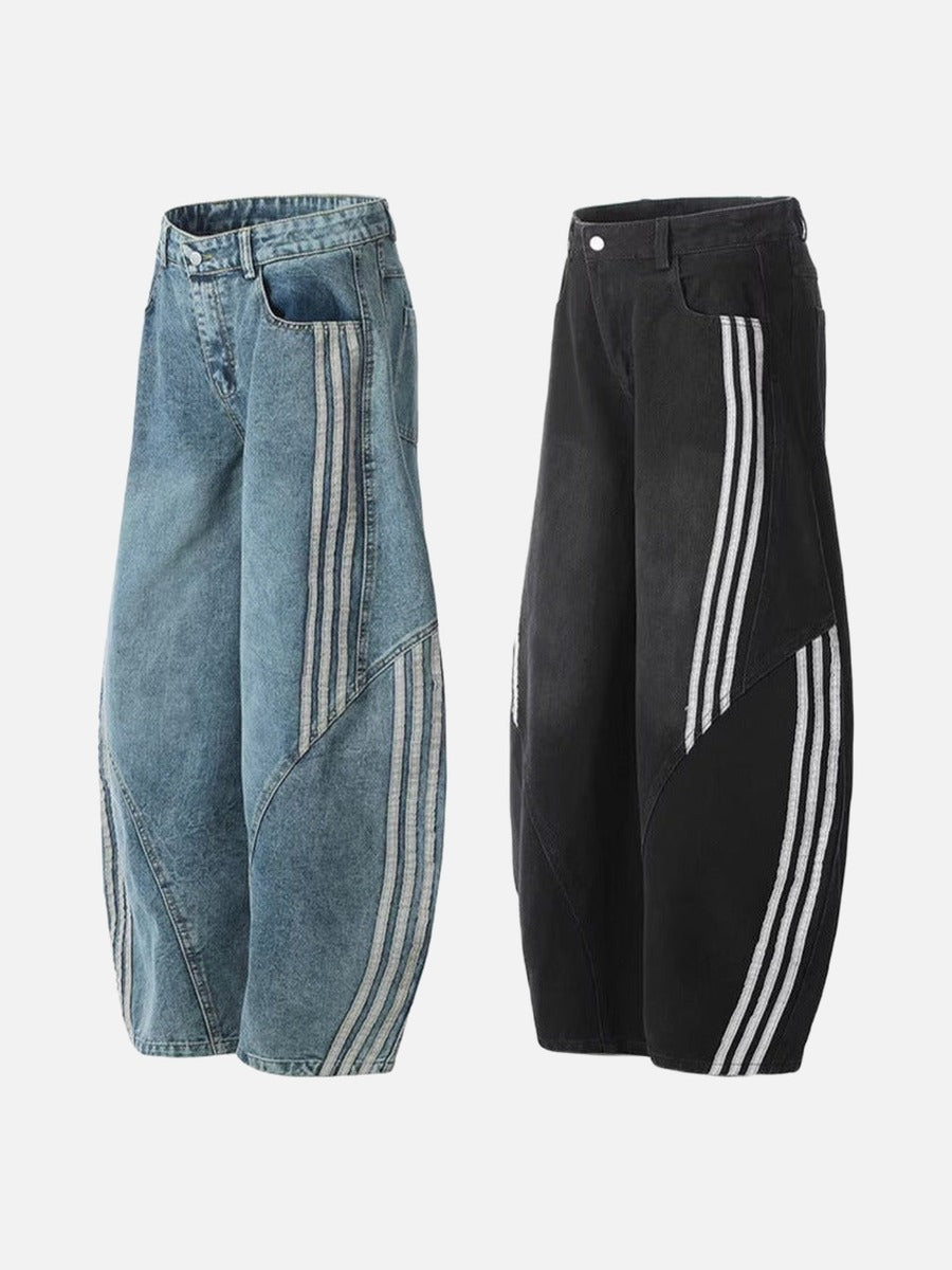 DAXUEN Pair of oversized wide-leg balloon-style denim pants