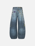 DAXUEN Wide-leg baggy jeans with alien graphic