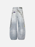DAXUEN Wide-leg baggy jeans with alien graphic