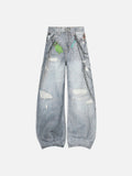 DAXUEN Wide-leg baggy jeans with alien graphic