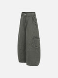 DAXUEN Wide-leg balloon-leg cargo pants in olive green and charcoal grey