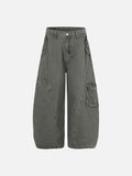 DAXUEN Wide-leg balloon-leg cargo pants in olive green and charcoal grey