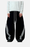 DAXUEN black balloon leg striped casual pants