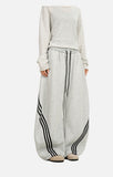 DAXUEN black balloon leg striped casual pants
