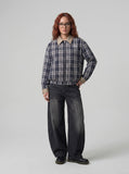 DAXUEN High-waisted wide-leg vintage wash jeans — model photo
