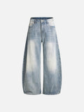 DAXUEN High-waisted wide-leg vintage wash jeans